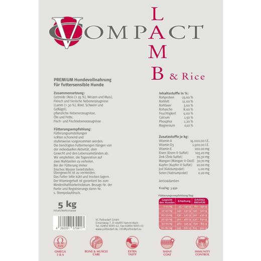 VCompact Premium Lamb & Rice 23/10 4,5 kg